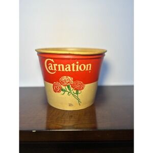 Vintage Carnation Malted Milk 5lb Paper Tub Lily-Tulip Cup Corp Nestrite No 5